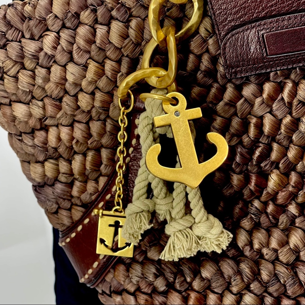 Juicy Couture Tote Bag Corn Husk Goat Leather Lined Beach Summer Vacation Big - Picture 3 of 7